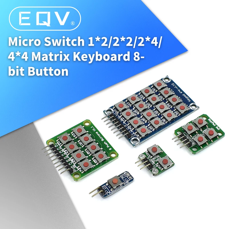 Micro Switch 1*2/2*2/2*4/4*4 Matrix Keyboard 8-bit Button Independent Button MCU External Expansion Keyboard Module