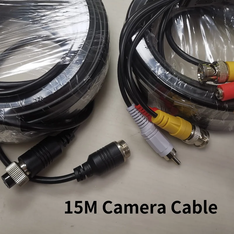 NEW Audio Video Power Camera Cable 15m 12V DC BNC RCA CCTV Cable 1pcs free shipping CCTV DC Power Extension Cable Cord 15 Meter