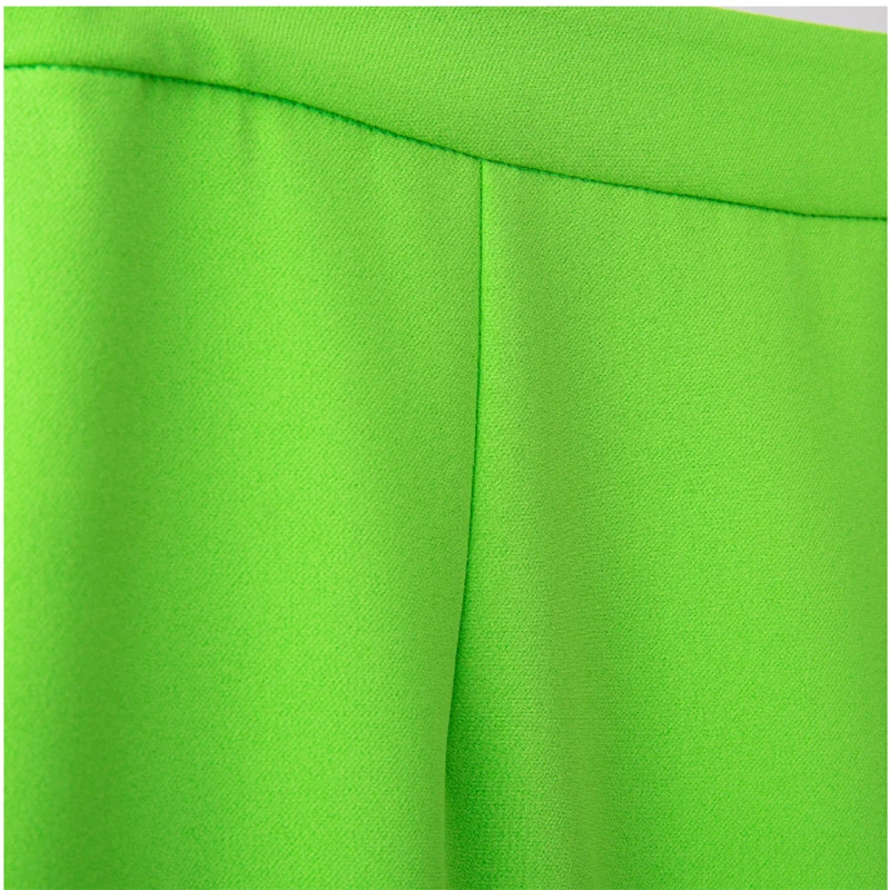 HIGH STREET Newest 2024 Designer Fashion Mini Skirt Women\'s Fluorescence Green Matching Skirt
