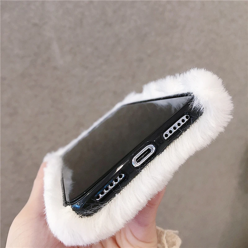 Simpatico cartone animato 3D Kitty Cat Fluffy Girly Case per iPhone 11 Pro X XS Max XR 8 7 6 6s Plus custodia morbida in Silicone con custodia in