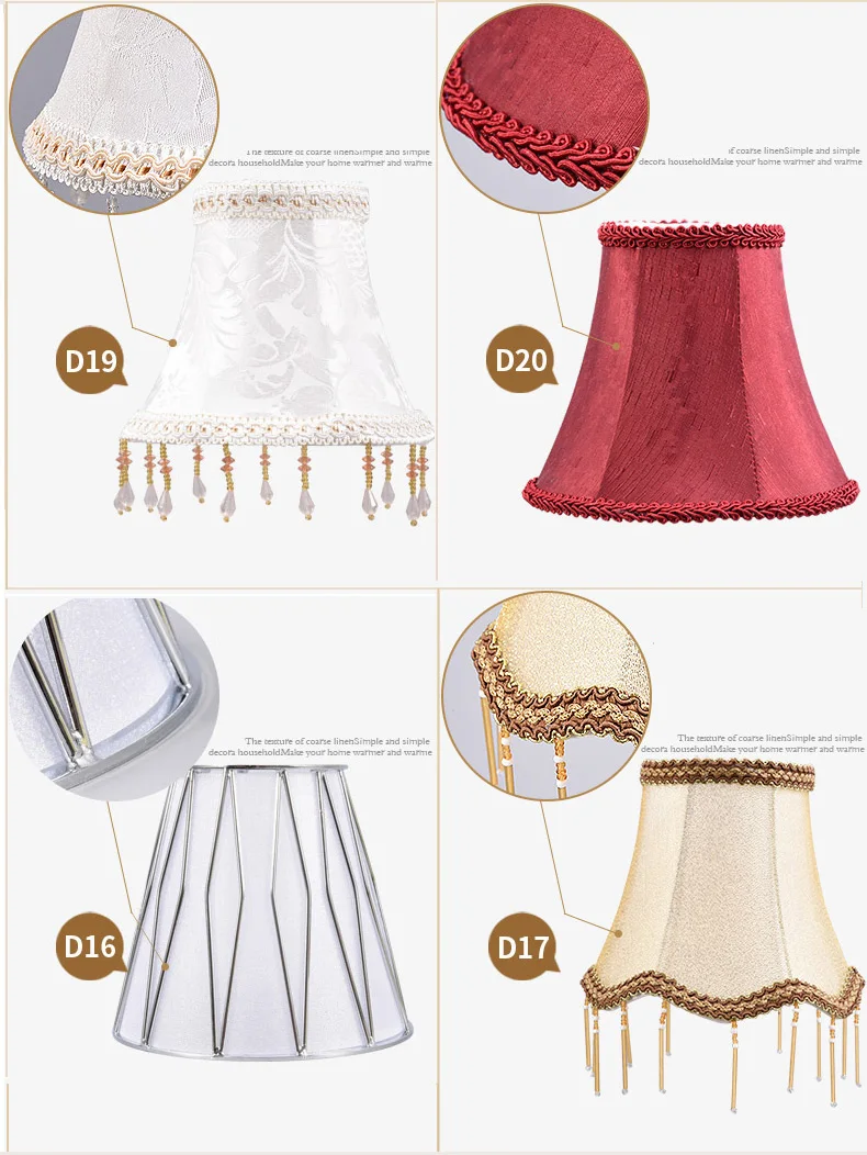 Commonly Used Fabric Lamp Shade Chandelier, Mini Lampshade for Table, Wall Lamp Living Room Bedroom Clip On