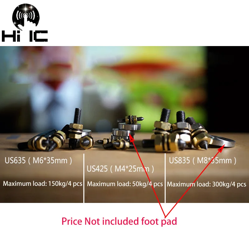 4PCS  M4 M6 M8 M10 Speaker Stand Feet Foot Pad Stress Metal  Spikes Cone Floor Foot Nail Isolation Spikes