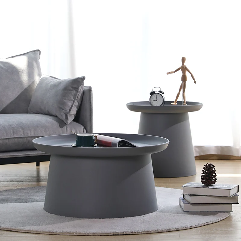 New Nordic Plastic Round Tea Table Quality Coffee Table Modern High Quality Side Table Desk Home Living Room Furniture Two Size