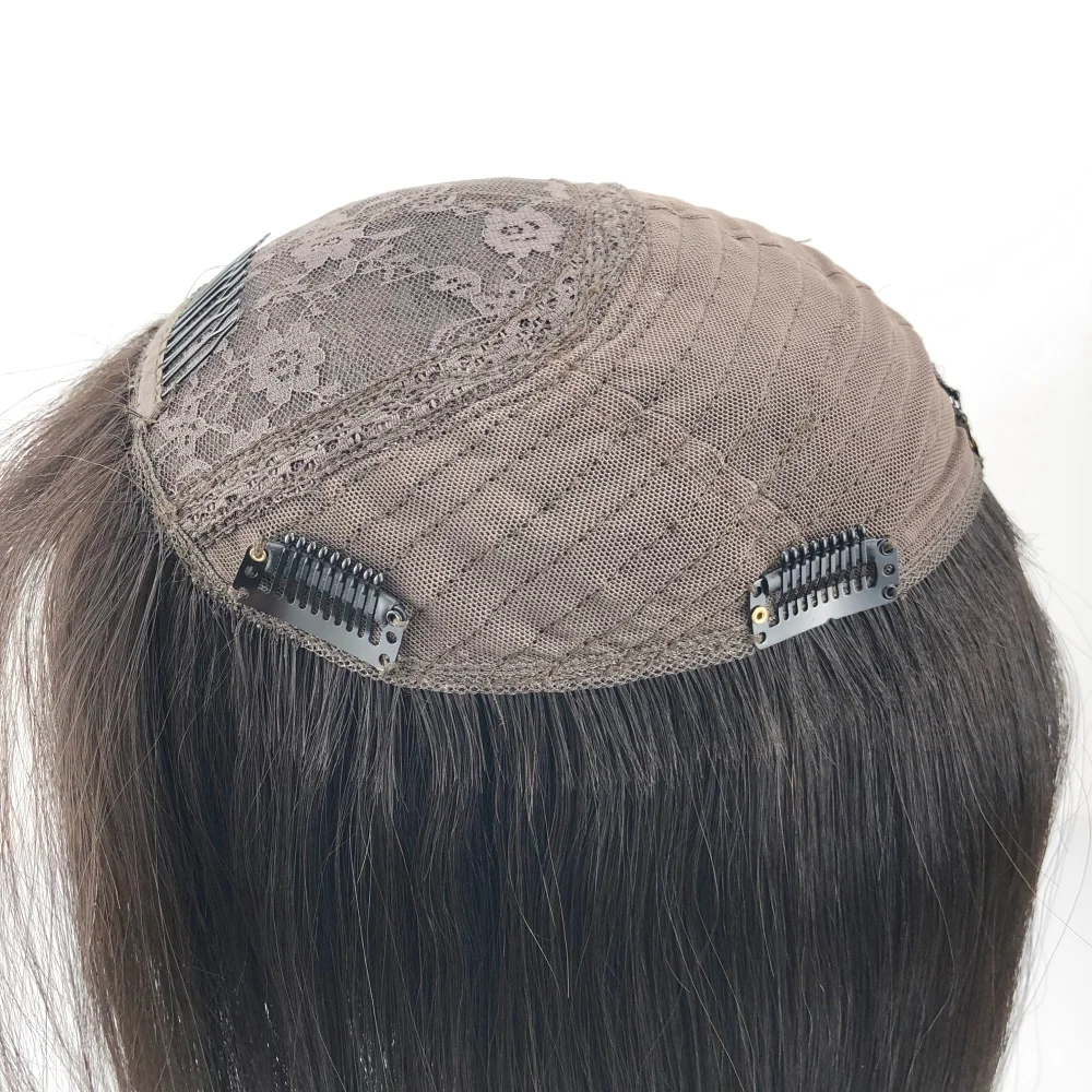 8 "x8" judaica topper mulheres peruca com base de seda natrual couro cabeludo virgem europeu sheitels de cabelo humano topper mesmo comprimento do cabelo