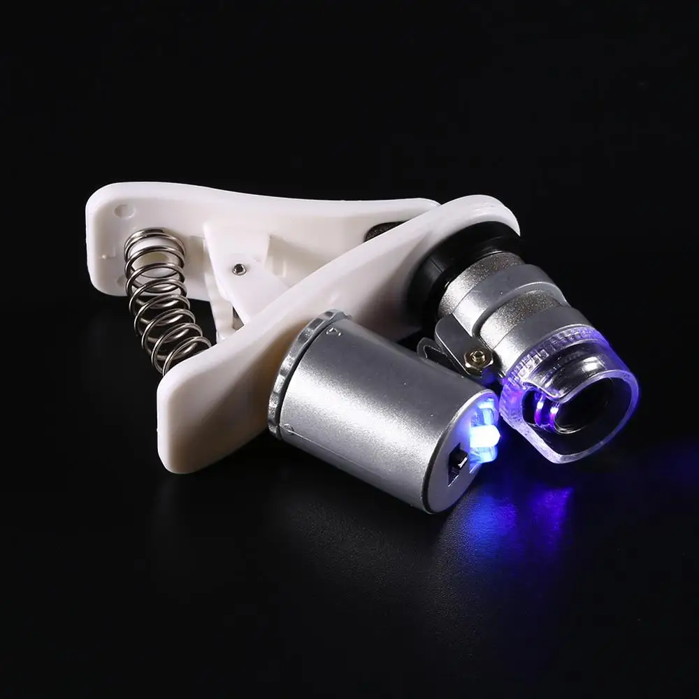 Loupe à aiguille de tatouage F60 60 fois HD Portable LED, loupe à Microblading, outils de tatouage, accessoire argenté