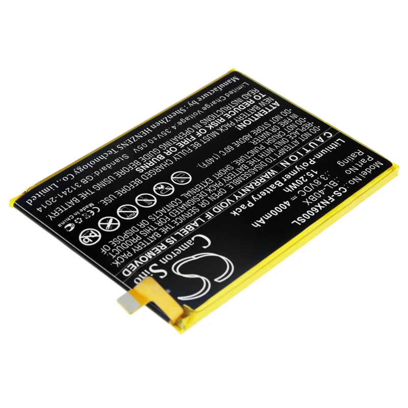 CS 4000mAh / 15.20Wh battery for Infinix Note 2, X600 BL-40BX