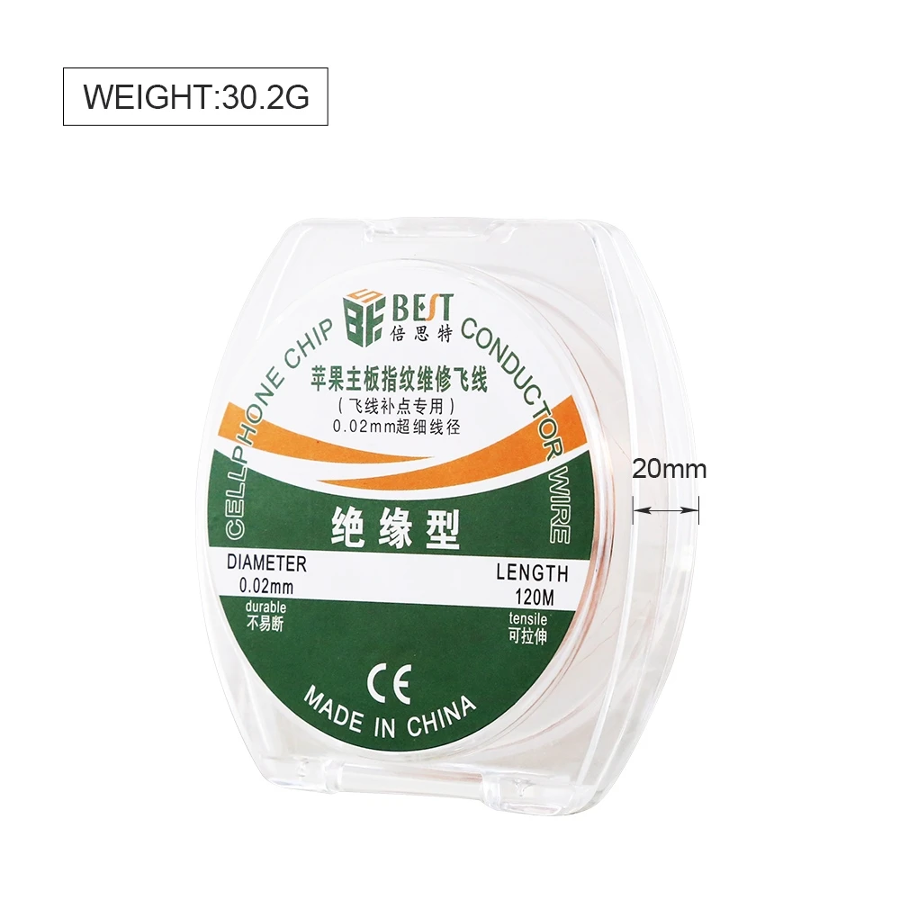 1ชิ้น0.02มม. x 120ม. สายเชื่อมสำหรับซ่อมบำรุง PCB ลวดเชื่อมหุ้มฉนวนสำหรับเครื่องมือซ่อมเชื่อมคอมพิวเตอร์โทรศัพท์มือถือ