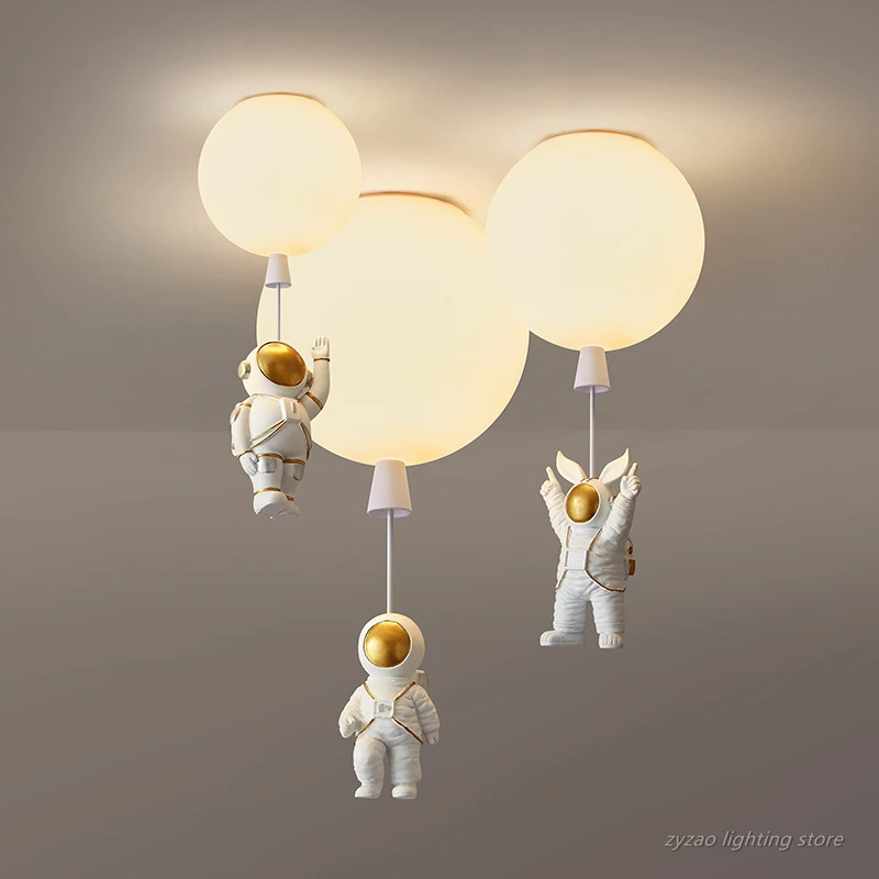 Nordic Children Bedroon Cartoon Pendant Lights Living Room Home Decor Astronaut Led Ceiling Light Baby Room Balloon Hanging Lamp