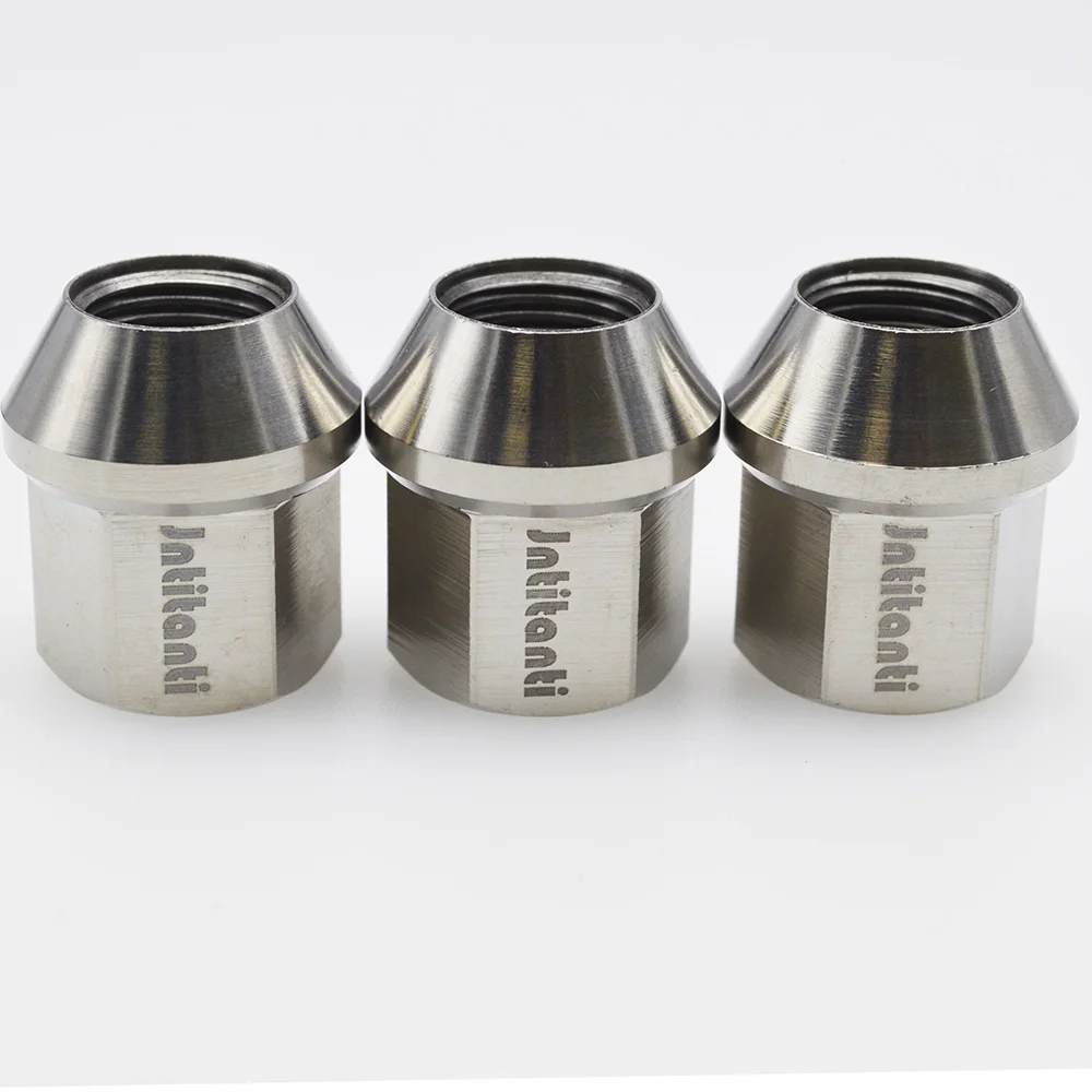 Jntitanti   Gr5 titanium wheel lug nut M14*1.25*27mm  with cone seat for BMW ,MINI