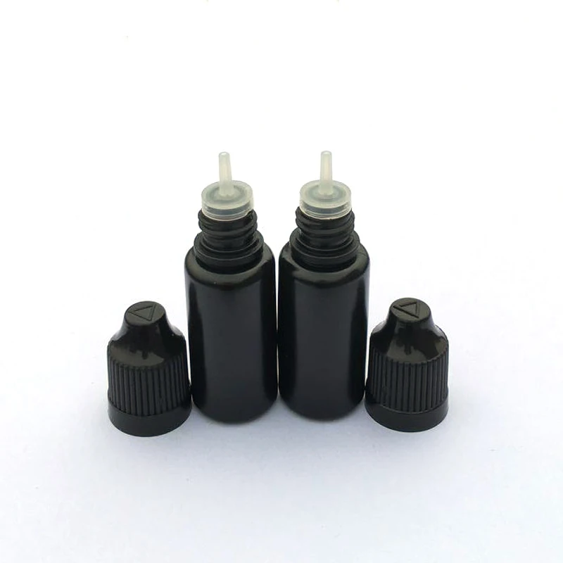 100pcs Black 5ml 10ml 15ml 30ml Empty PE Dropper Bottle Soft Plastic Bottles With Childproof Cap For Liquid Vial