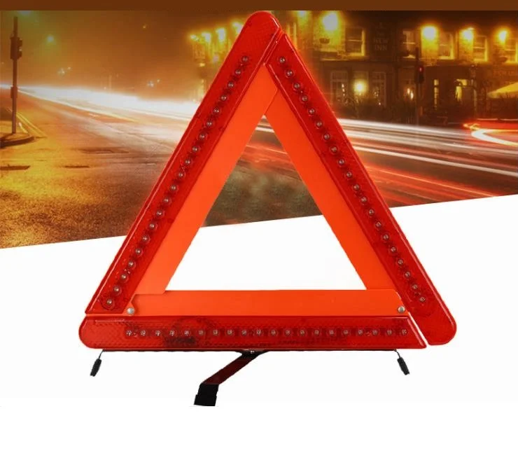 Road Traffic Car Foldable LED Warning Triangle Sign Emergency Reflective Stop Hazard Red Sign Vehicle Emergency Triangle Tripod