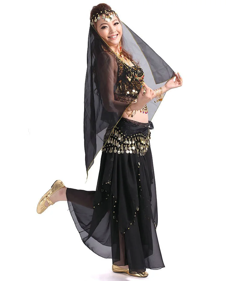 4pcs/Set Belly Dancing Costume Sets Egyption Egypt Belly Dance Costume Bollywood Costume Indian Dress Bellydance Dress