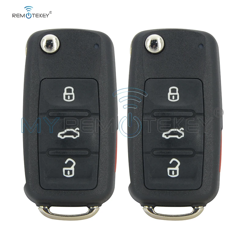 Remtekey 2pcs 4 button 5K0837202AE 315 Mhz for VW Bettle CC EOS Golf Jetta Passat Tiguan Touareg 2014 2015 2016 Flip remote key