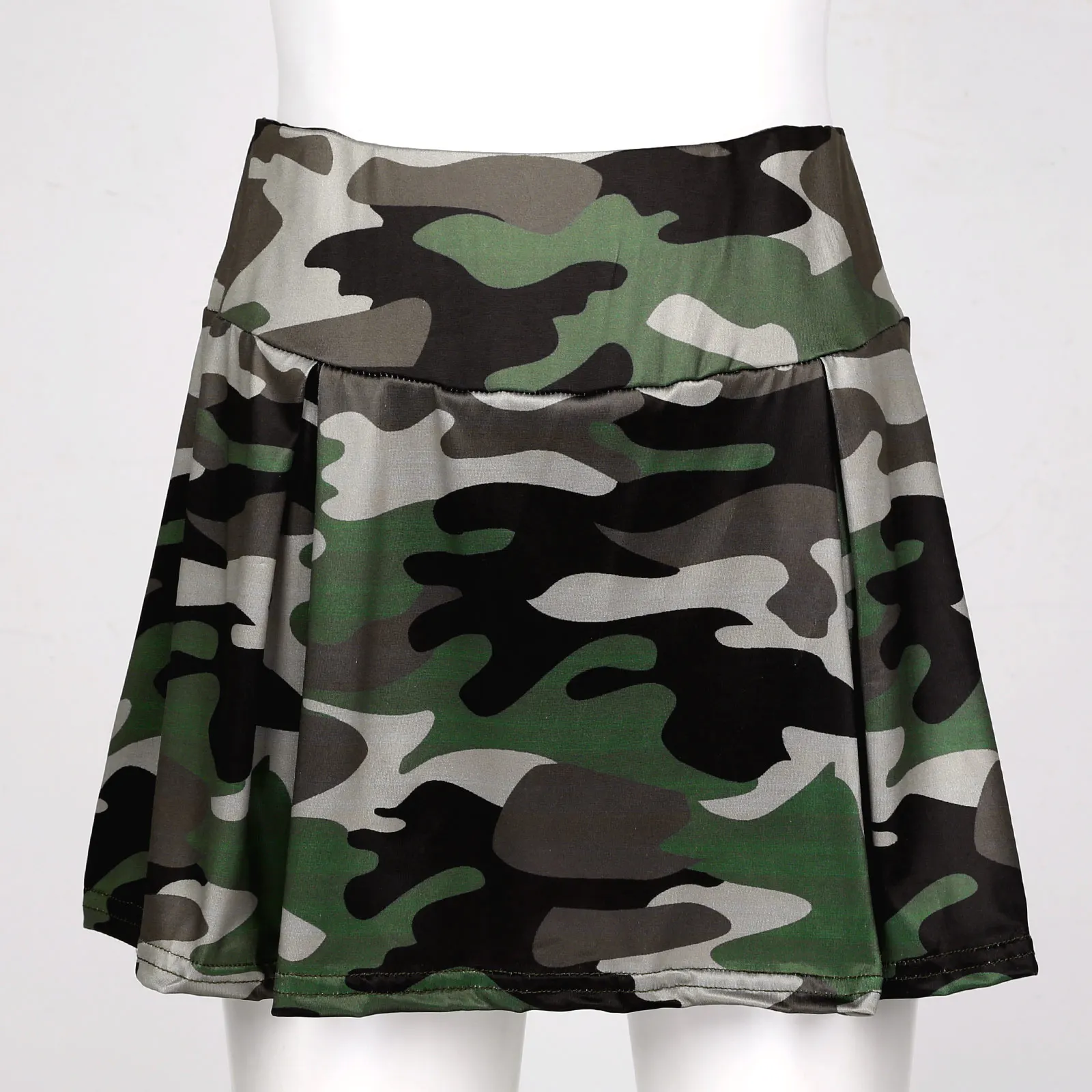 Women Camouflage Pleated Sport Skirt Girls Summer Pantskirt Volleyball Tennis Running Workout Sporty Mini Skirt Plus Size S-5XL