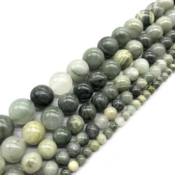 Natural Stone  Moss Green Grass Agates Round Loose Stone Beads For Jewelry Making 4 6 8 10 12 MM DIY Bracelet Handmade Necklace