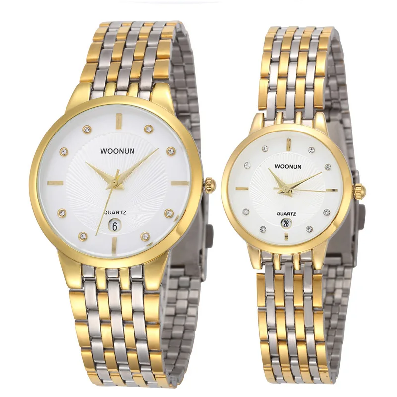 Fashion Men Women Ultra Thin Watches 2023 WOONUN Luxury Brand Stainless Steel Quartz Couple Watches For Lovers Water Resistant