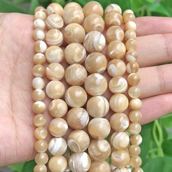 Natural Trochus Shell Stone 4/6/8/10 mm Round Loose Beads 15inches/strand For Women jewelry Making DIY Bracelet Necklace(F00578)