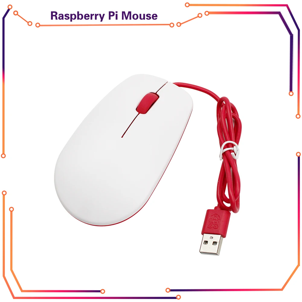 Official Raspberry Pi mouse, available in raspberry red and white Suitable for Raspberry Pi 4B/ 3B+/ 3B