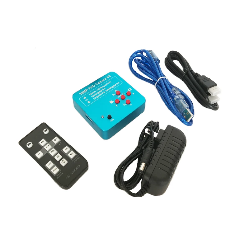 Imagem -02 - Câmera de Microscópio de Vídeo Digital Eletrônico Lente Lupa Zoom 130x 38mp v6 Fhd Azul Hdmi Usb Motherboard Repair Kits