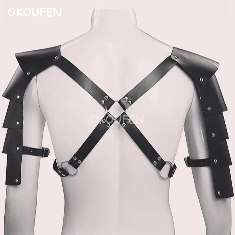 Original Design Personality Nightclub Bar Men DS Sexy Leather Chest Strap Bandage Vest Stage show Party Costume