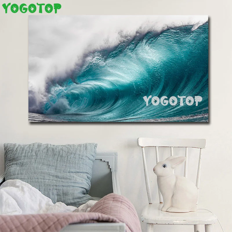 big size blue wave seascape landscape Wall Art Abstract DIY diamond painting Full puzzle  5D Drill mosaic embroidery YY5217