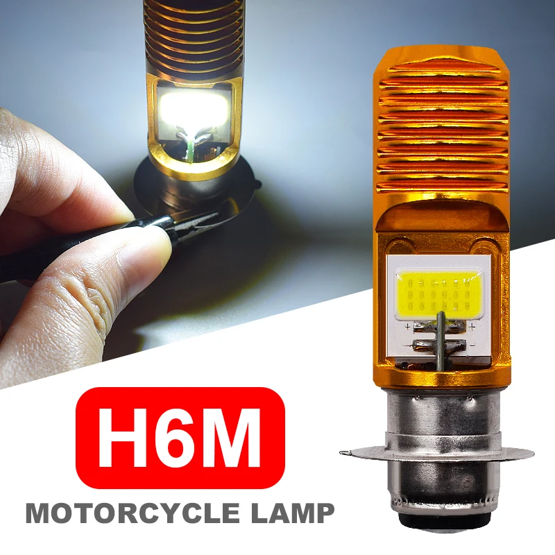 1PCS H6M P15D-25-1 Led Motorcycle Headlight PX15D Hi/Lo Beam led Moto Motorbike Headlight Fog Light Super bright 12W 1400LM 12v