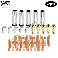 35pcs MB 24KD Welding Torch Gas Nozzle 0.8 / 1.0 / 1.2mm Tip Holder Gas Diffuser For 24KD MIG MAG Welding Torch