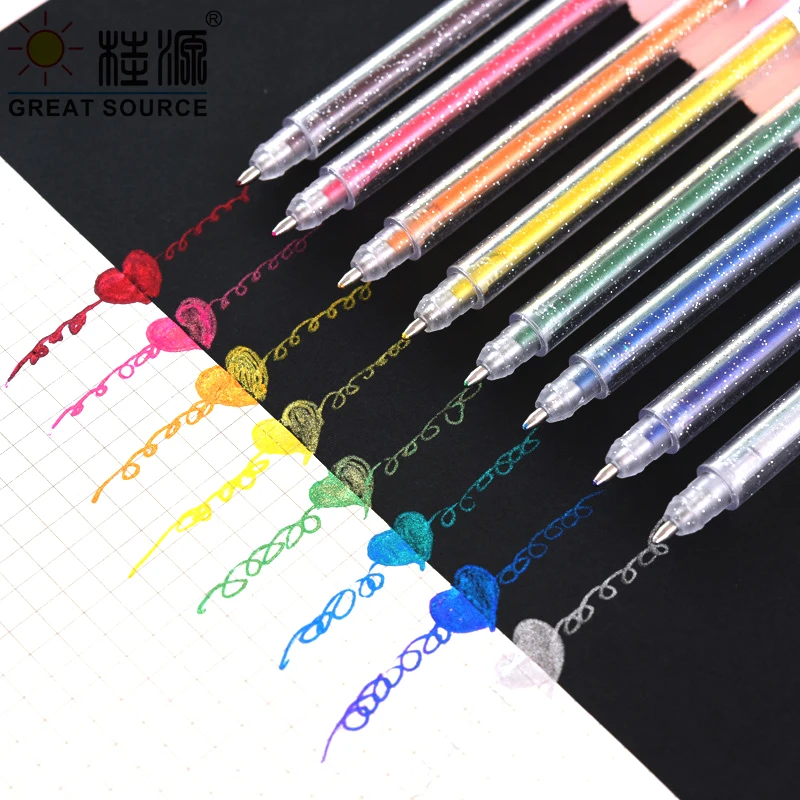 

MQQ Metal Glitter Highlighter Pen Metalic Colorful Ink Pen DIY Pen 8 Colors Per Set ( 15 Sets)