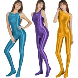 New Sexy tights one piece tights Yoga Oily Pants backless sportswear bike Shiny Pantyhose Wetsuit bodysuit casual bathing suits