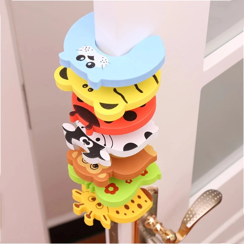 

5pcs/Set Cartoon Door Stopper Doorknob Children Kids Door Stopper Holder Shockproof Door Crash Pad Children Finger Protecter