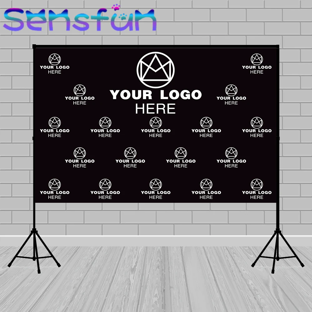 Custom logo photography background Company Logo sweet 16 18 birthday party step repeat photophone White backdrop photo wallpaper
