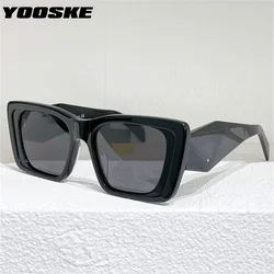 YOOSKE Vintage Square Sunglasses Women Men Brand Designer Black Sun Glasses Male Fashion Y2K Sunglass Ins  Popular Eyewear UV400