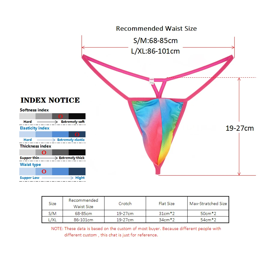 Rainbow Color Mens Thongs G-strings Gay Men Underwear U Convex Design Cotton Sexy Panties Men Jockstrap Jockstrap