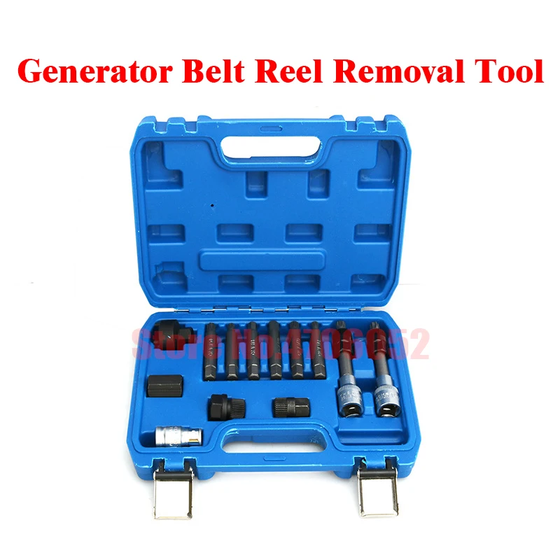 

13 Pcs Alternator Freewheel Pulley Removal Engine Auto Tool Set For Mercedes For Benz For BMW