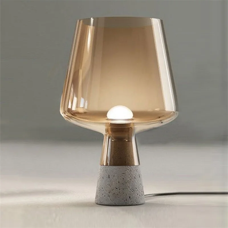 OURFENG Modern Table Light Cement Desk Light Home LED Foyer Office Bedroom Creative Simple Decoration