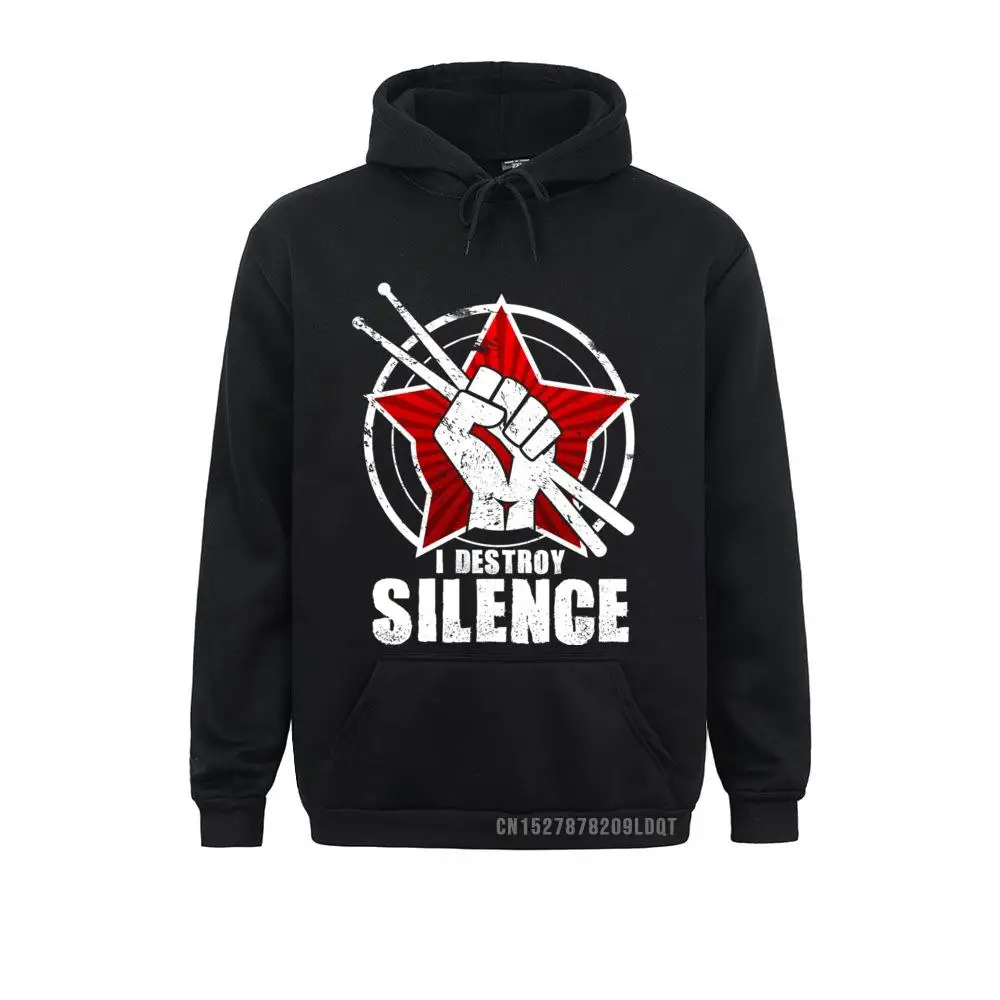 I Destroy Silence Funny Vintage Drums Drummer Gift Pullover Hoodie Street Hoodies For Men/Women Sweatshirts Clothes Able