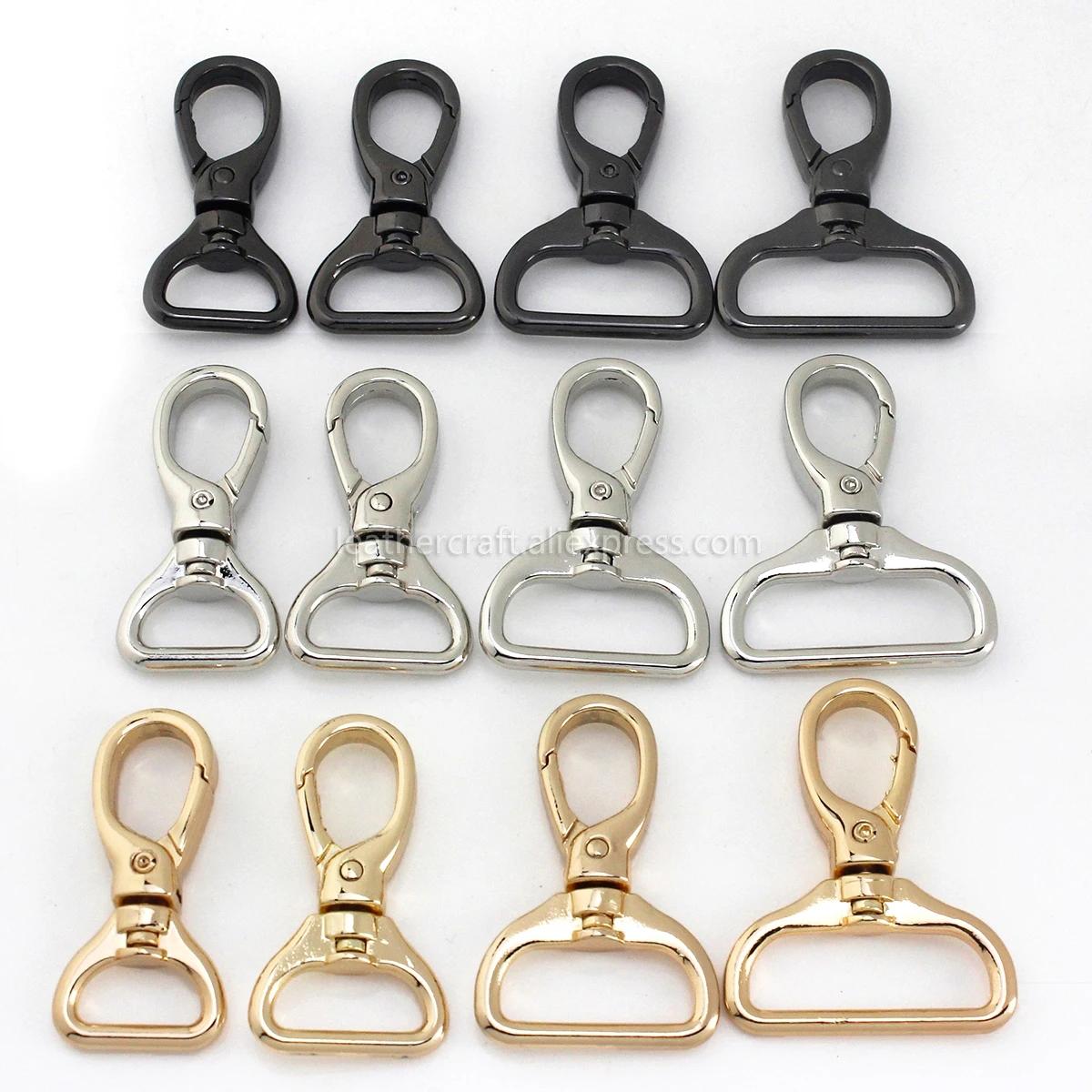 1pcs Metal 4 Sizes Snap Hook Trigger Lobster Clasps Clips Flat Bottom Spring Gate Leather Craft Pet Leash Bag Strap Belt Webbing