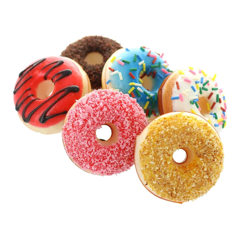 6PCS Cute Donut Squishy Squeeze Toy Stress Reliever Colourful Doughnut Scented Slow Rising Toys Lovely Kids Christmas Birthday