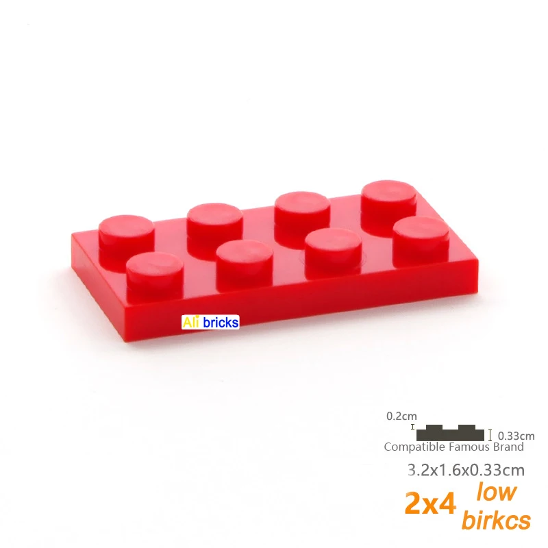 60pcs DIY Building Blocks Thin Figure Bricks 2x4 Dots Educational Creative Size Compatible With 3020 Plastic Toys for Children