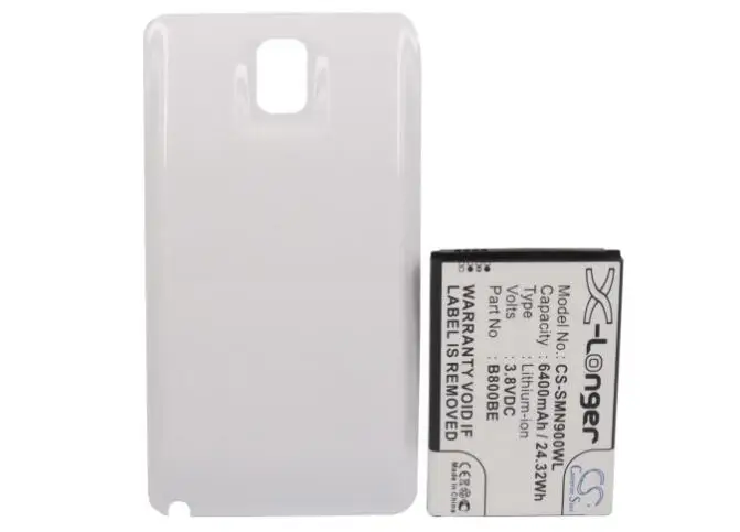 Cameron sino bateria de 6400mah para samsung galaxy, peça de reposição para samsung galaxy note 3, 10 cores, n9000, n9002, n9005, n9006, n9008