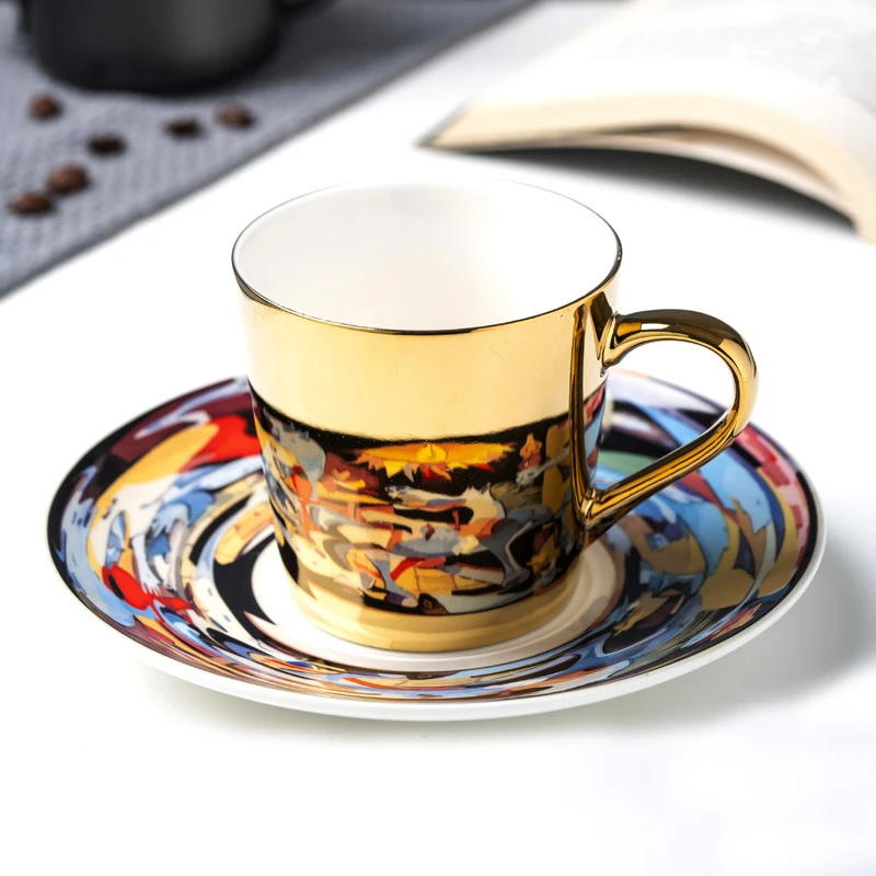 Picasso Mirror Coffee cup Ceramic Mug Cup and Saucer Set Fashion magazine/Allure Queen/Abstract female cup