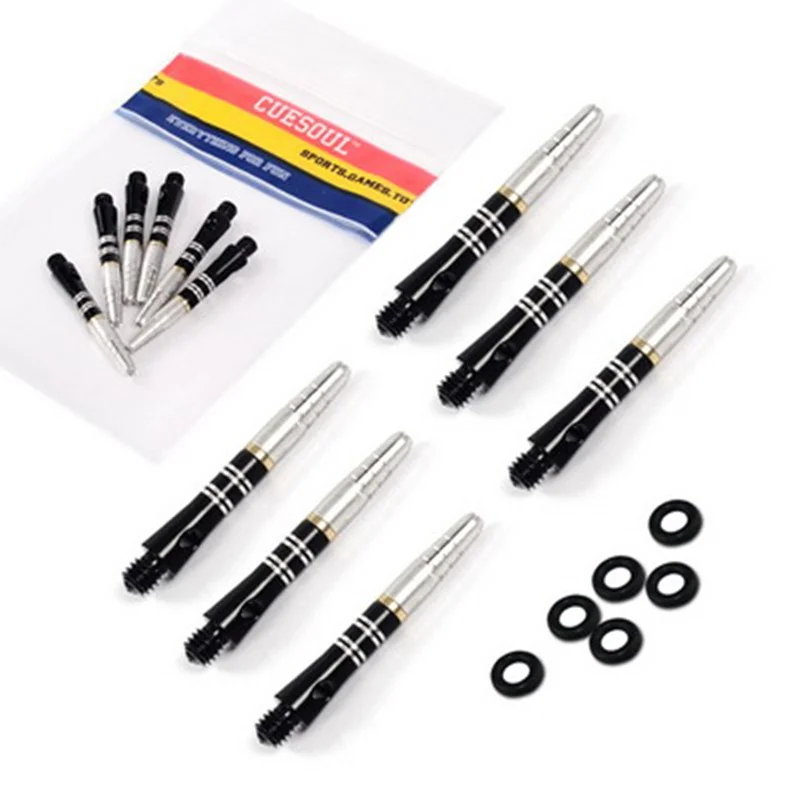 CUESOUL Red Blue Black 6pcs 2BA Darts Shafts For Professional Aluminum Darts Shafts Dart Accessories