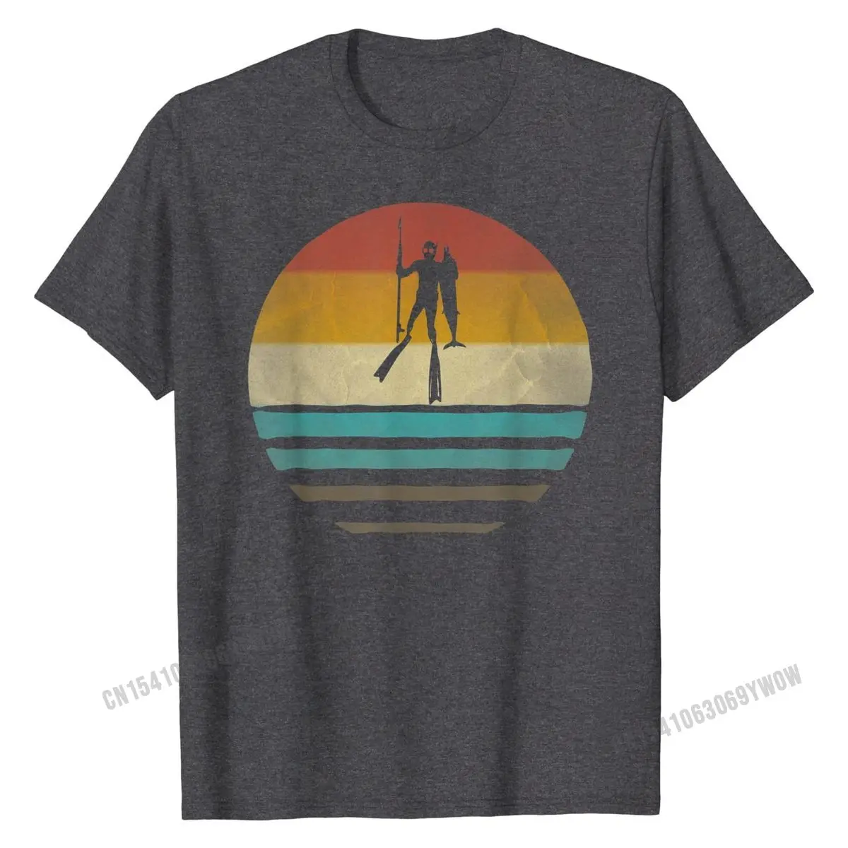 Spearfishing Shirt Retro Vintage Silhouette Distressed Gift New Coming Casual T Shirt Cotton Men Tops Tees Casual