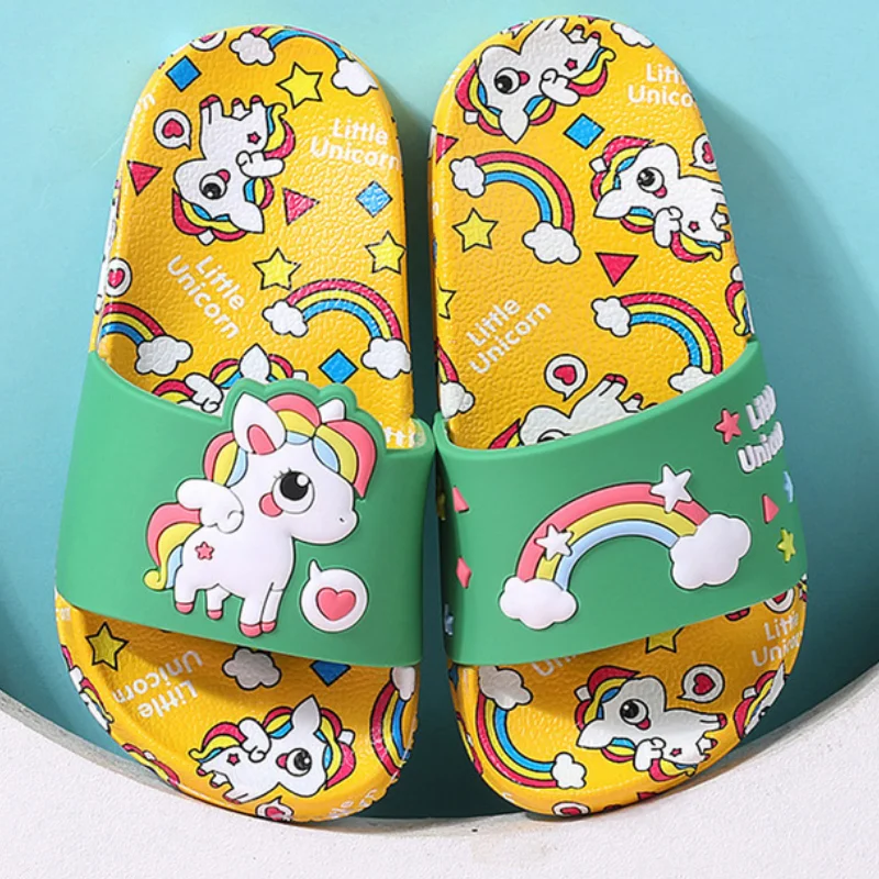 Unicorn Slippers for Boy Girl Beach Shoes Summer Toddler Animal Kids Outdoor Baby Slippers PVC Cartoon Children Slippers CSH1043