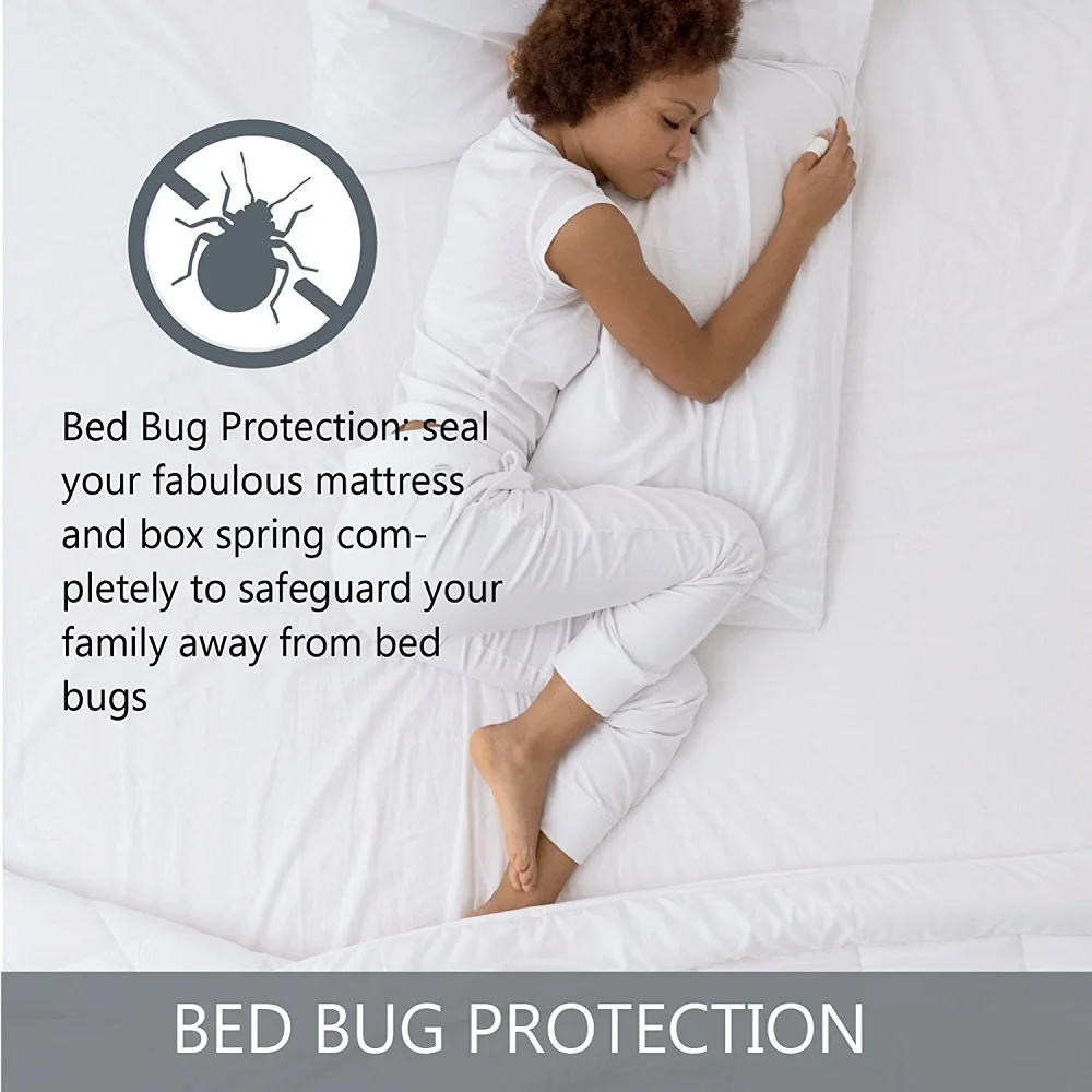 Zippere Waterproof Mattress Protector Bed Sheet Hotel Mattres Bedbug Proof Bed Pad Cover