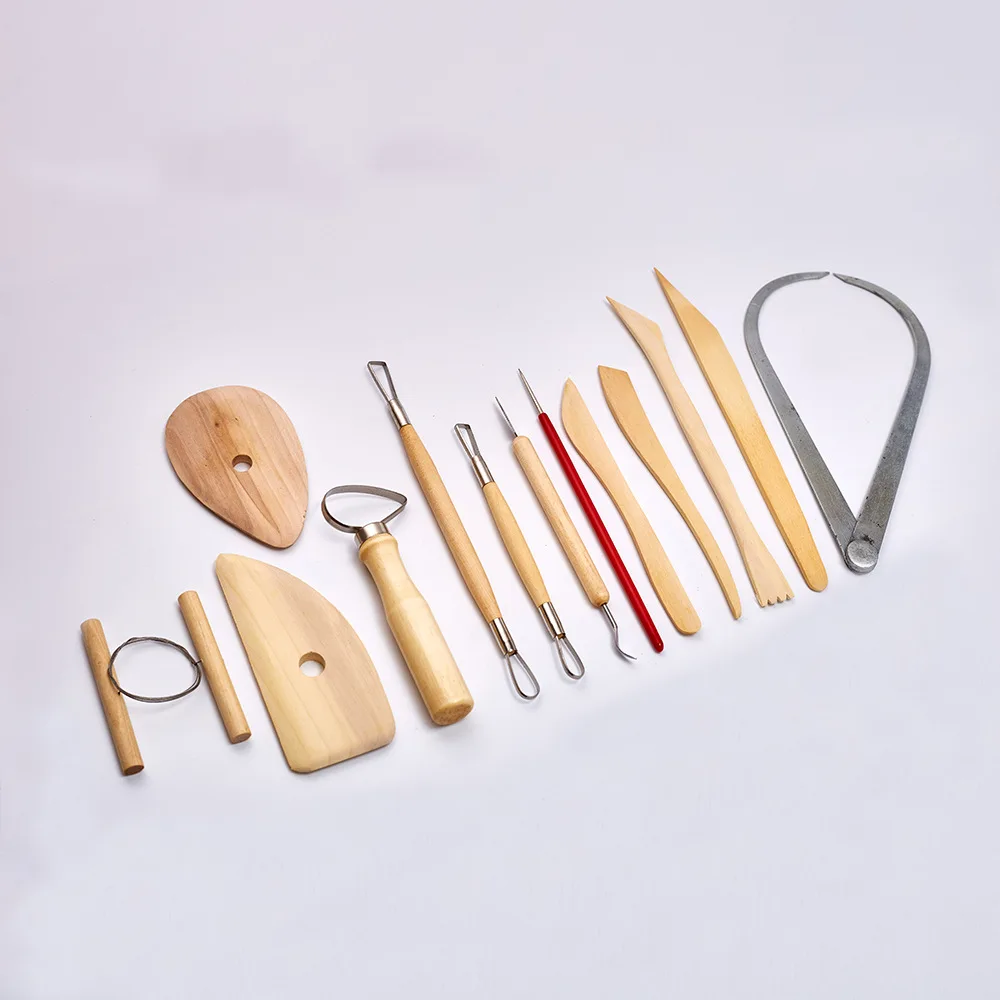 13pcs/Set Pottery Ceramics Tools Polymer Clay Modeling Tools Wax Carving Sculpt Tools