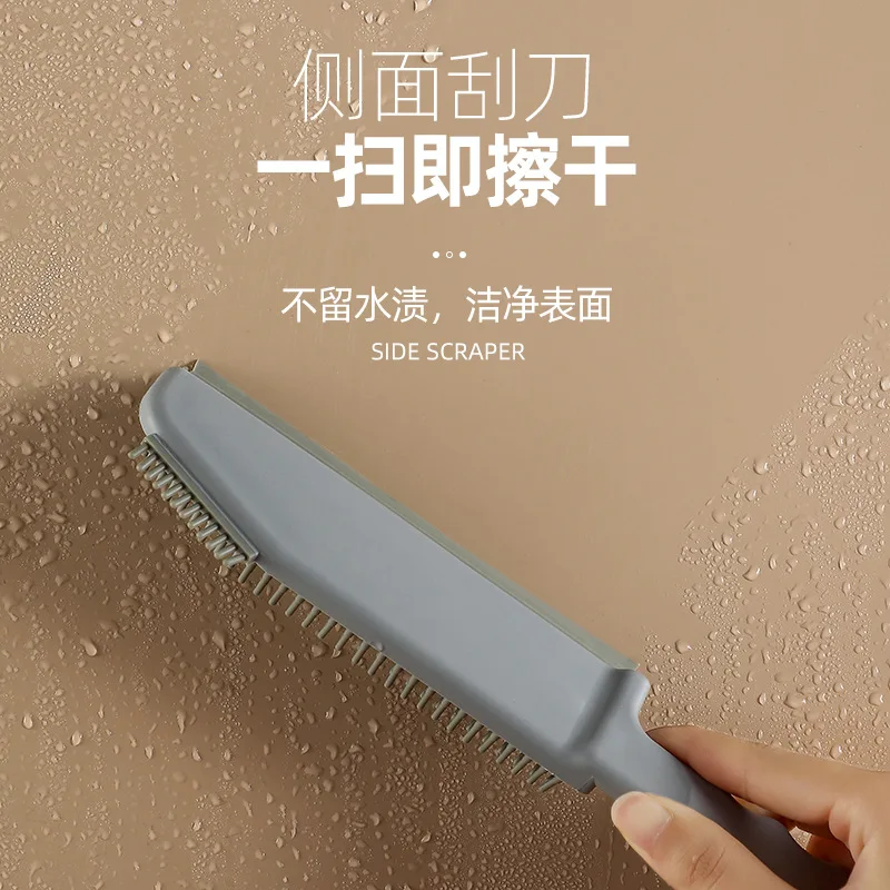 Silicone Cleaning Brush Kitchen Bathroom Countertop Floor Door and Window Gap Brush Scraper Brush Three-in-one Cleaning Brush