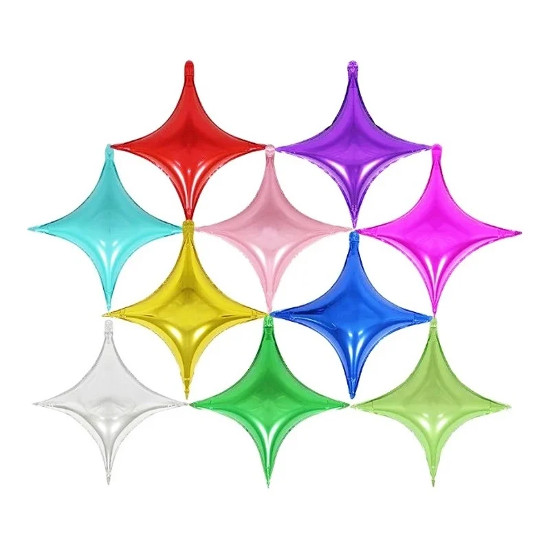 10pcs 10 Inch Four-pointed Star Aluminum Foil Balloon Wedding Birthday Party Decorations Kids Supplies Balloons Baby Shower Girl