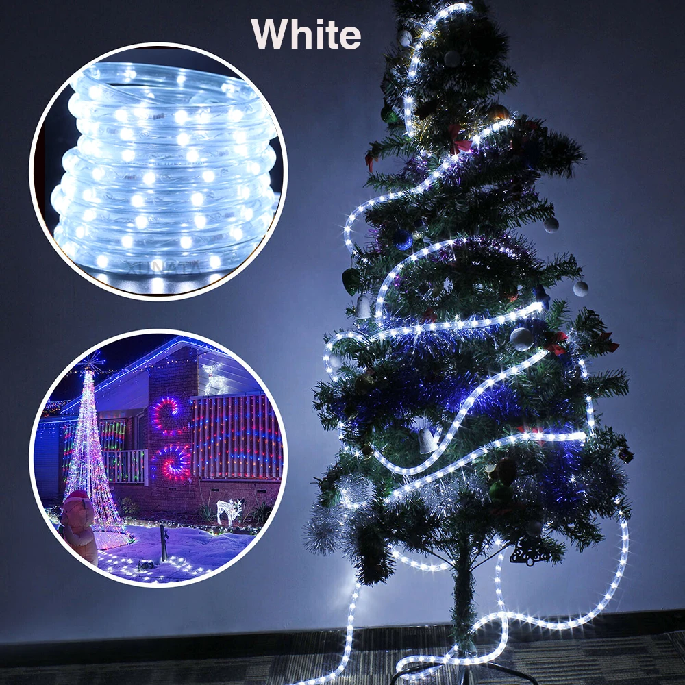 Imagem -04 - Tira Conduzida Impermeável Decoração de Festa de Natal Sinal de Néon ao ar Livre Luz Led Arco-íris Tubo Corda Luz 220v 110v