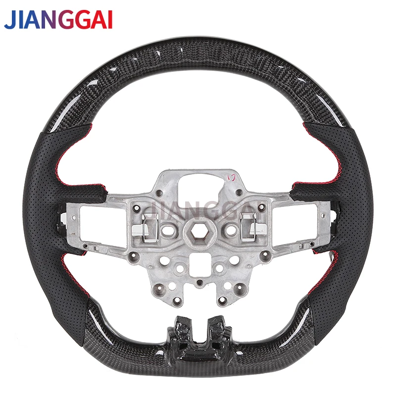 Carbon Fiber Steering Wheel For Ford Mustang 2015 2016 2017 2018 2019 2020 2021 2022 2023 LED Racing Steering Wheel Leather